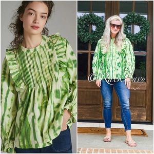 NWT ANTHROPOLOGIE SAMANT CHAUHAN EMILIA RUFFLED TIE-DYE BLOUSE